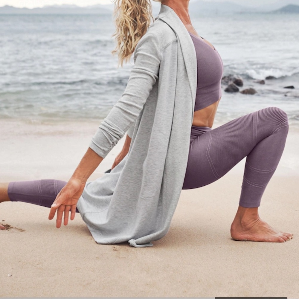 Athleta Aurora Rib 7/8 Violet Volcanic Purple Tights Leggings Moto